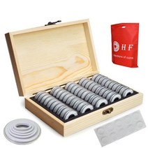 50Pcs 보관 용기 나무 원형 동전 캡슐 케이스 동전 수집 상자 18 30mm 디스플레이 케이스 코인홀더