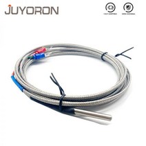 온도센서 4mm * 30mm K J PT100 1m 2m 3m 5m 10m 프로브 차폐 브레이드 와이어 온도 컨트롤러 용 열전쌍 센서, 08 J Type 3m, J Type 3m