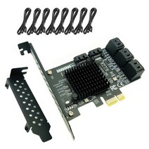 8 포트 SATA3.0 확장 카드 PCIe 제어 카드 PCIE SATA III 6Gbps PCI-E 1X 2X 4X 8X 16X 확장 어댑터 카드, 보여진 바와 같이, 하나