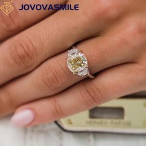 모이사나이트 프로포즈 반지 3 캐럿 9x8mm 쿠션 오리지널 18k 옐로우 화이트 골드 585 패션 로맨틱 선물