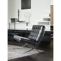 고급디자인의자 라운지 체어 바르셀로나 명품 인테리어 모델하우스, 블랙무광, 1개