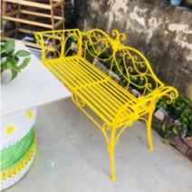 야외 철제 벤치 포토존 의자 엔틱 2인용 발코니 정원 테라스 마당 베란다 카페, 브라운