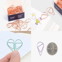 50P 컬러클립 색깔클립 칼라클립 디자인클립 페이퍼클립, 그린