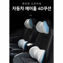 허리베개 요추받침대 4D 에어홀 차량용 사무실 의자용 허리쿠션 등받이 요추받침 척추 등쿠션 목쿠션, 4D 에어홀 허리쿠션, 블랙