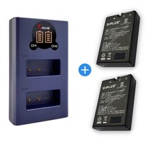 제이티원 무료 니콘 EL14 LCD 듀얼 충전기+배터리 2개 DF D3100