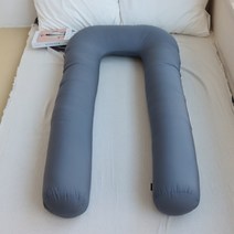 편안한 옆으로 안고 자는 U자 임산부 바디필로우 쿠션 베개 핫굿, 타일그레이/타일블루