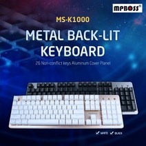 엠피보스 게이밍키보드/MS-K1000/반기계식/멀티키, 본상품선택, 블랙