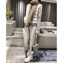 베이지 덕다운니트 패딩가디건