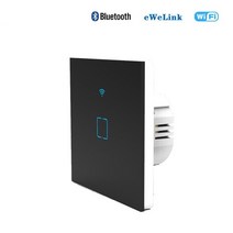 EWelink Smart Life Light Switch WiFi Touch Sensor Remote Control No Neutral Wire 220V For Alexa Goog, 한개옵션1, 01 EU balck one