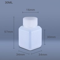 액체 오일 시약 식품 등급 HDPE 용기 누출 방지 리필 병 용 뚜껑이 있는 빈 사각형 플라스틱, 30ml