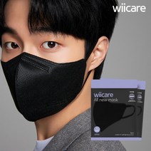 위케어 KF94 윤찬영 마스크 새부리형 블랙 대형 귀안아픈 마스크 30매 60매 100매, 1매입