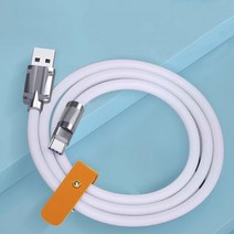 120W 6A 초고속 충전 액체 실리콘 케이블 타입-C 충전기 데이터 라인 샤오미 화웨이 호환 삼성 USB 1m, WHITE