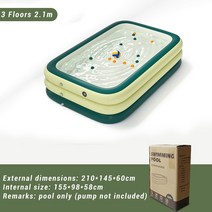 족 수영장 큰 대형 수영장 직사각형 풍선 수영장 수영장 입욕 야외, 2.1m 수영장