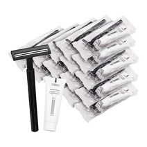 일회용 면도기 60개 벌크 팩 블랙 면도 개별 포장 트윈 블레이드 크림 및 투명 캡 세트 노숙자 자선 단체 여행 호텔용 USA 미국