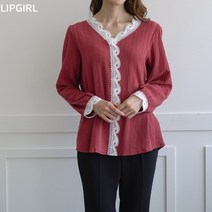 립걸펀칭 레이스 블라우스