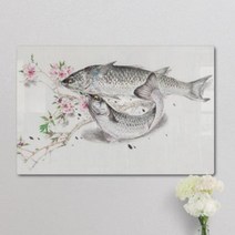 바보사랑 폼아크릴액자58CmX38Cm 풍수잉어수묵화.꾸밈