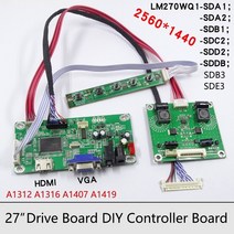 스마트 커브드 게이밍 와이드 휴대용 27인치 컴퓨터 led 모니터 27 39 39 imac a1312 a1316 a1407 2k lcd 컨트롤러 드라이브 보드 디스플레이 키트, 다른