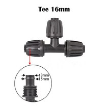 나사 가공기 파이프 호스 압착기 배관 16mm 1/2 ''PE 파이프 커넥터 스플리터 티 커플링 나사산 잠, 04 D_02 3Pcs