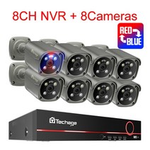 업무용 Techage-4K 보안 카메라 시스템 울트라 HD 8MP POE NVR 양방향 오디오 얼굴 감지 컬러 나이트 비전, 04 8CH NVR 8PCS Camera_03 2T