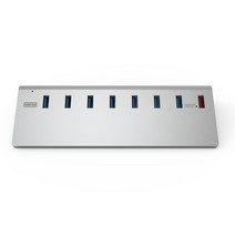 넥스트 이지넷유비쿼터스 USB3.0 알루미늄 8포트 스탠드형 유전원 USB허브 NEXT-319U3, 실버