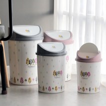 원룸 자취방 스윙 휴지통 쓰레기통 선물 유치원 학생 작업실 카페 회사, 1개, 이리나 휴지통 2호(5L) 그레이