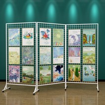 이동식 전시 보드판 유치원 작품 미술 서예 사진전, 단일품 폭 120 x 높이 200( 4개 세트