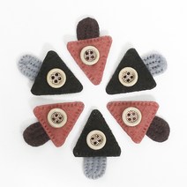 [펠트친구]삼각하우스장식(3개)[1759] / 집모양 삼각 하우스 와펜 장식 공예 부자재 DIY, 다크카키