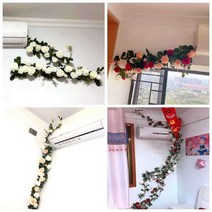 에어컨 배관 호스 덮개 DIY 꽃장식 보일러배관커버, 부티크나인화이트