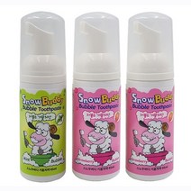 스노우버디 거품치약 45ml x 3 (민트향 1 + 딸기향 2), 상세페이지 참조
