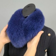 사가폭스 머플러 자석목도리 퍼 쁘띠목도리 네이비