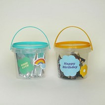 구디백 바스켓 선물통 (민트/엘로우) 손잡이통 구디백 어린이집 유치원 생일 선물박스 단체 답례품 장난감 정리함 포장용기 플라스틱통, 03_바스켓통(엘로우-미디움)