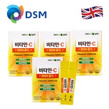 (내츄럴가이아) 영국산 비타민C 가루 분말 맛있는 비타민C 1000 30포 고함량 DSM 비타민씨 분말 스틱 아스코르빈산 아스코르브산, 30포 x 4