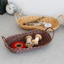 브런치 브레드 바구니 라탄 대나무 주방 라탄정리함 왕골바스켓 라탄수납바구니, 1개, 내추럴