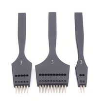 가죽펀칭기 벨트구멍뚫기 Leather Punch Tool Sharp Head Replaceable Pricking Iron Removable Round Hole, 04 3mm 2 5 10 prong