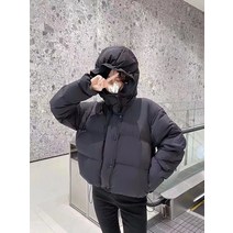 꽃봉오리 여 추동 밀크 푸푸 숏 패딩 점퍼