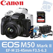 캐논정품 EOS M50 Mark II 15-45mm 128G패키지 미러리스카메라/ED, 01 15-45mm IS STM 128G패키지 블랙
