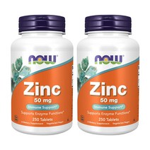 나우푸드 징크 아연 글루코네이트 50mg 250정 2병, 2팩