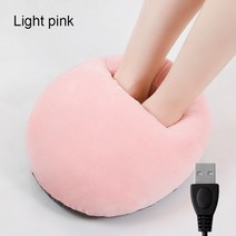 dmwd usb 전기 발 온열 장치 가열 패드 슬리퍼 신발 의자 부드러운 따뜻한 쿠션 겨울 발 다리 온도 조절기 담요 매트, 라이트 핑크