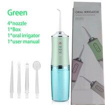워터픽구강세정기 구강 전문 세정기 치아 치석 제거기 전기 치과 Mornwell 제트 치, 5.Green with box