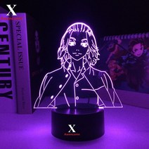 라바램프 해파리무드등 용암램프 마그마램프 tokyo revengers mikey 3d led 램프 생일 선물 침실 장식 야간 조명 anime, 리모컨이 있는 16가지 색상