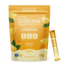 Ultima Replenisher 헬스 부스터 전해질 패킷 케토 무설탕 보충 활력 GMO 프리 비건 믹스 레모네이드 20개, Orange