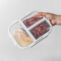 글라스듀 내열유리 나눔 2칸 3칸 나눔 밀폐용기, 2. 940ml 원형 1P