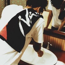 NANGA 로고 페이스 타올, M.GRY