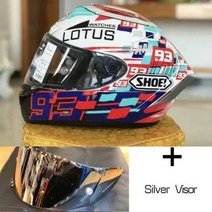 풀 페이스 쇼에이 X14 시계 로터스 LS39 마르케즈 오토바이 헬멧 남자 승마 자동차 모토크로스 레이싱 F, D Helmet+M