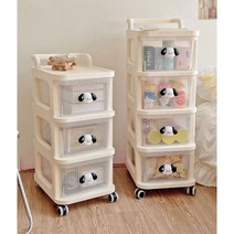 이동식 바퀴 선반 트롤리 팬트리 주방 4단 왜건 3단 카트 수납장, 2. 크림 화이트 3단
