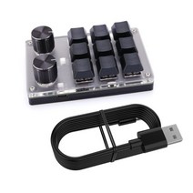 커스텀 매크로 키보드 핫 스왑 미니 9 키 3 노브 RGB 프로그램 18 자 무선 BT 마크로패드 게이머 한 손으로, 한개옵션2, 09 9 Keys Bluetooth, 01 레드 스위치