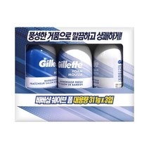 질레트 바버샵 프레쉬 쉐이빙폼 311g X 3입, 3개