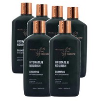 호주 땡스투네이처 Thanks To Nature Shampoo 하이드레이트 & 너리쉬 아비시니안오일 샴푸 500ml, 6팩
