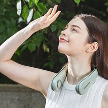 슈틸루스터 휴대용 목 넥밴드 선풍기, 색상:올리브