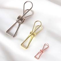 사무용 금속집게 와이어 리본집게 메탈클립 로즈골드 대, 로즈골드대